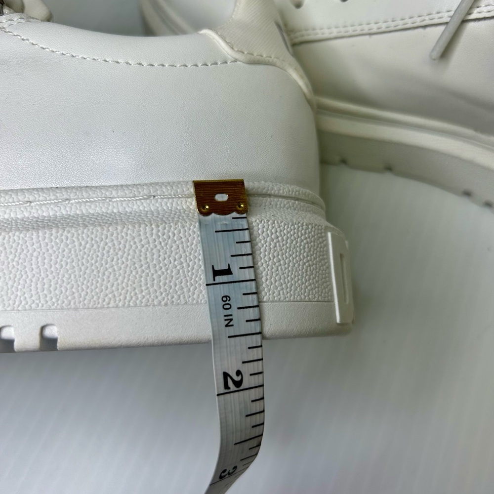 🤍”DKNY” NWT Women’s Matti Lace Up White Sneakers w/ Side Silver Zipper Detailing - Picture 11 of 15